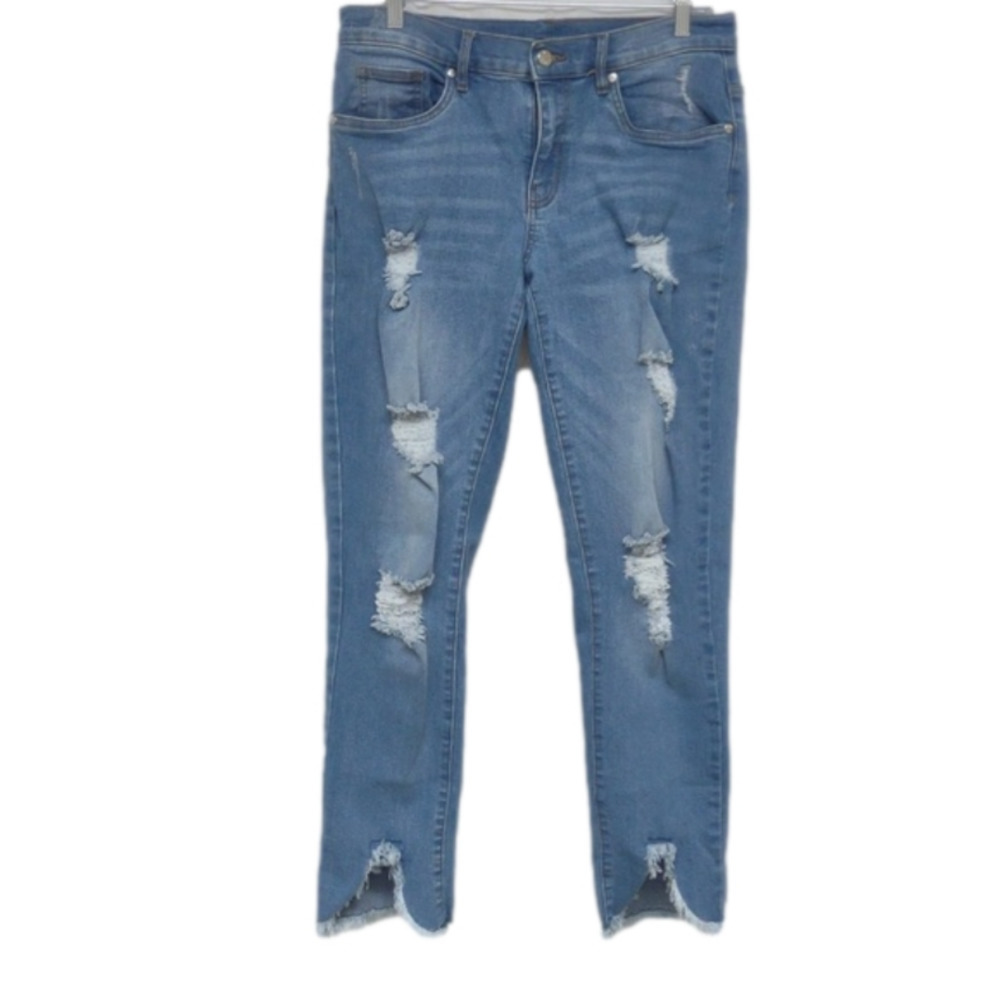 Venus Triangle Hem distressed ankle jeans, size 8 - Picture 3 of 7